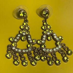 Green chandelier earrings